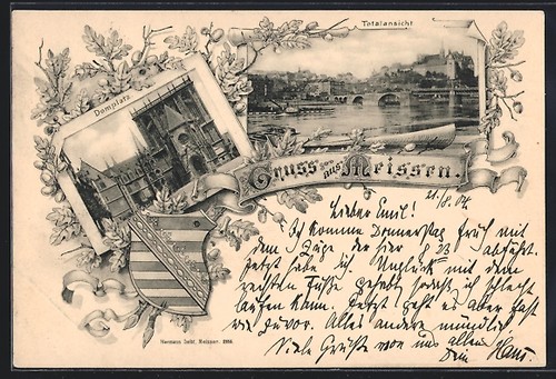 Postcard meissen total view - total,