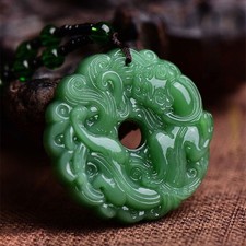 Hollow Jade Pendant Necklace Fashion Chinese Gift Jade Hand-carved Brave Troops