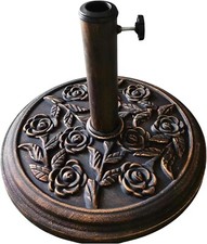 CAST IRON ROUND UMBRELLA PARASOL BASE STAND PATIO OUTDOOR GARDEN HEAVY