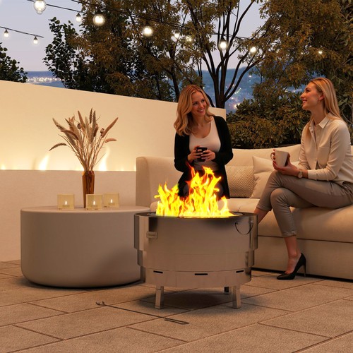 Outdoor round fire pit with - outdoor,