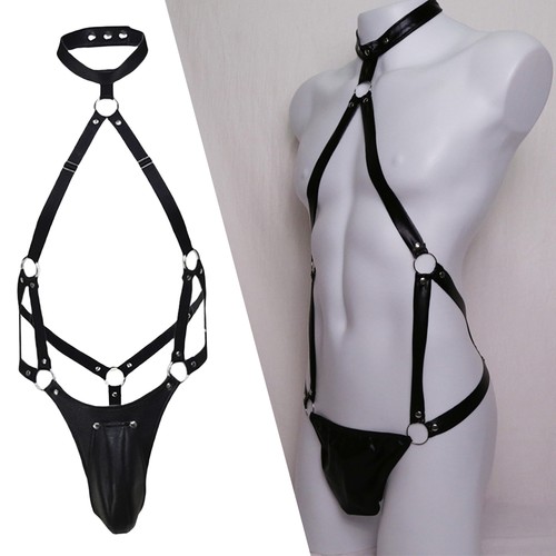 Mens leather restraint body - mens,