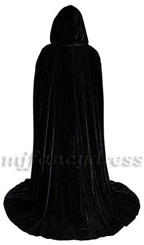 Adult velvet hooded cloak - hooded,