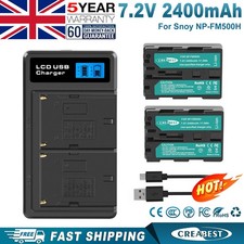 2x NP-FM500H Battery 2400mAh +Charger For Sony Alpha SLT-A57 A65 A58 A100 A500L