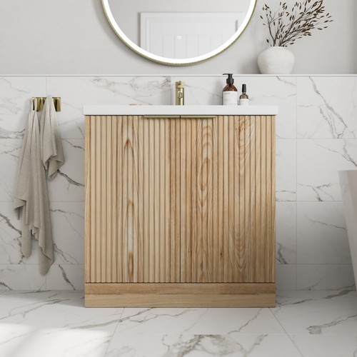 Fluted 800mm bathroom - fluted,