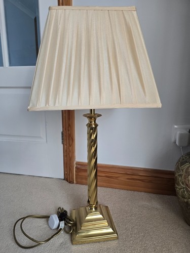 Brass table lamp with - table,