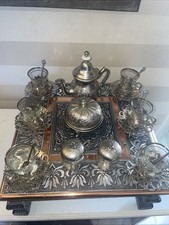 Decorative Turkish Sena & Morocco Tea Coffee Set With Ornate Indian Table Stool