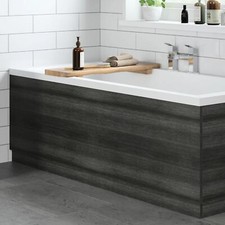 Grey Wood Bath Panel 1800mm - Side MFC Charcoal Modern/Elegant Bathroom