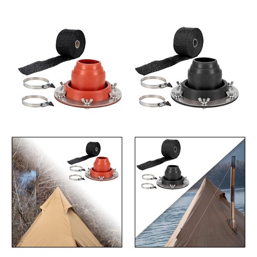 Tent stove jack with black - tent,