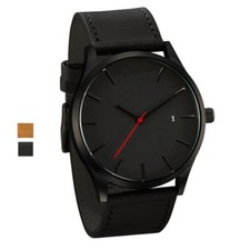 Men's Boys Leather Date Watch