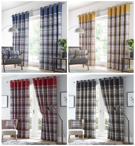 Lined curtains tartan - curtains,