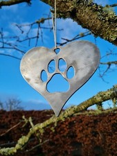 Metal Paw Print Heart