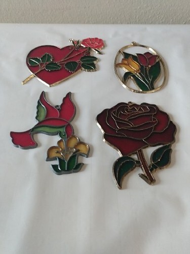Lot stain glass sun - of, (4)