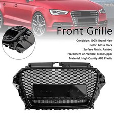 RS3 Style Front Henycomb Bumper Grill Grille Fit Audi A3 S3 2013-16 W/Quattro S5