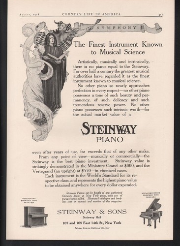 1908 steinway piano - steinway,