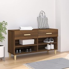  Shoe Cabinet Brown Oak