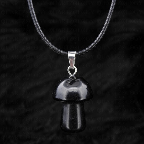 Mushroom necklace fungi black - mushroom,