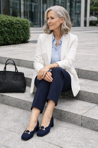 Women vero cuoio loafers navy - cuoio,