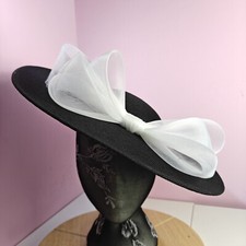 black white large fascinator