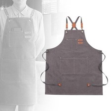 artist crafts kitchen apron Cross Back Straps Gray