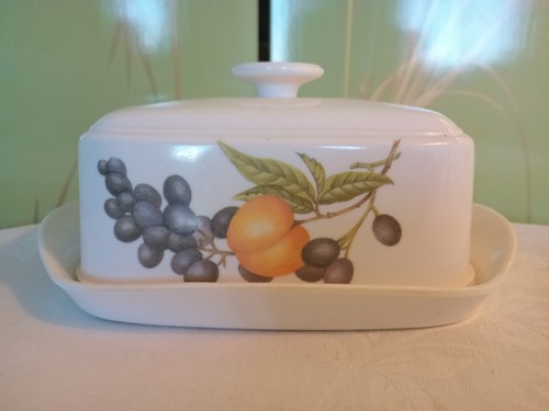 Vintage melamine butter dish - melamine,