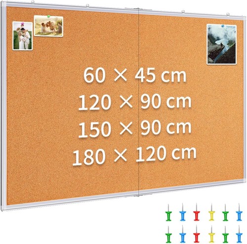 Cork notice board 120x90cm - cork,