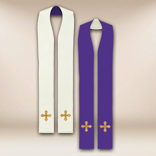 Double sided purple and ecru - double-sided,