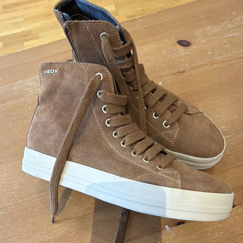 Geox brown suede mid top - geox, lace