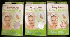 100% COTTON  TERRY TURBAN TOWEL WRAP - AFTER SHOWER HAIR TURBIE - FOR WET HAIR