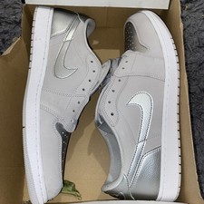 Nike Air Jordan 1 Retro Low OG Neutral Grey Silver White Uk 16