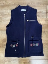Navy blue zip-up vest from the