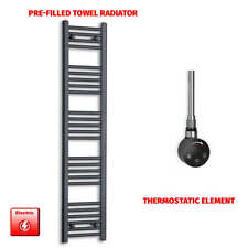 Black 1400 x 300 mm Electric Heated Towel Rail Radiator Bathroom Prefilled WIFI