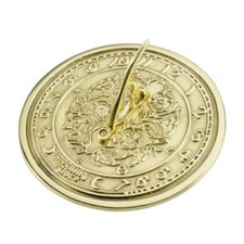 190mm Diameter Solid Brass Morning Glory Garden Sundial