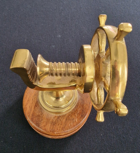 Brass ship wheel - brass, handle