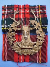 Gordon Highlanders Officer's Quality Glengarry Badge on Tartan