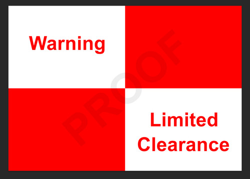Warning limited clearance - warning,