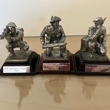 Pewter WW2 Soldiers Set Of 3
