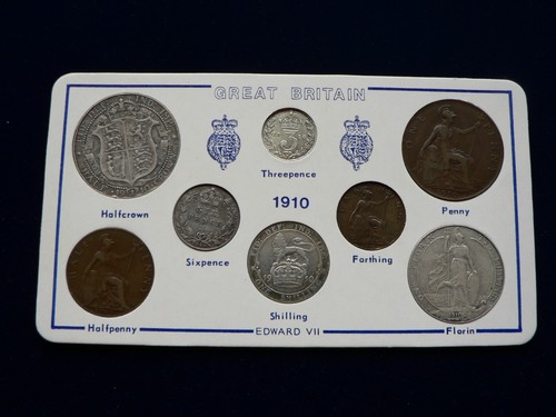 1910 edward vii coin set - vii,