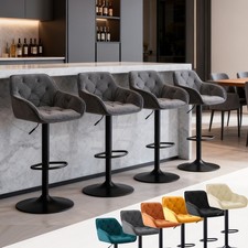 Set of 2/4 Bar Stools Velvet