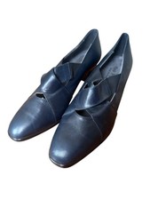 Hush Puppies Court Shoes Ladies Navy Blue Leather UK 9