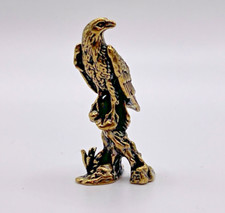 Small Brass Eagle Falcon Bird of prey Animal Ornament Paperweight