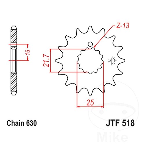 Front sprocket tooth - sprocket,