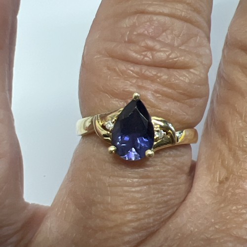 10k teardrop tanzanite - teardrop, ring