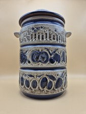 Vintage West German Rumtopf  825-32 Large Blue & Cream Lidded Jar