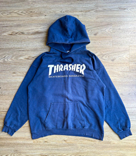 Thrasher navy pullover hoodie - thrasher,