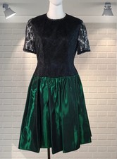 Vintage 80s Black Lace & Green
