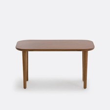 Solid Walnut Coffee Table with Bevelled Edge & Retro Tapered Legs