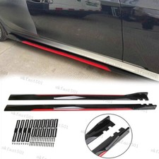 78.7" Side Skirts Splitter Gloss Black + Red For Vauxhall Corsa Astra For Opel