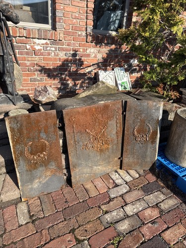 Antique cast iron fireback - antique,