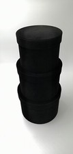 Black Luxury Oasis Velvet Symphony Lined Hat Box Set of 3 Christmas Velvet 