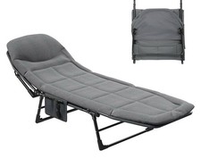 Sun Lounger with Cushion 5-Position Adjustable Folding Sun lounger